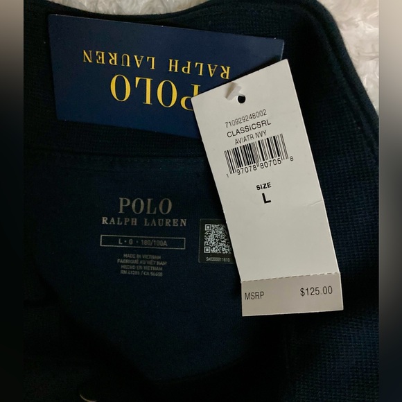 Ralph Lauren Polo Navy 1/4 Snap Heavyweight Performance Mens Shirt Sz Large - Picture 4 of 7